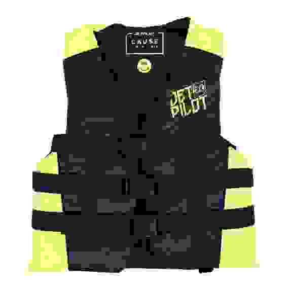 Детский Нейлоновый Спасательный Жилет JetPilot Cause ISO 50N Nylon Black/Yellow ,168 cm