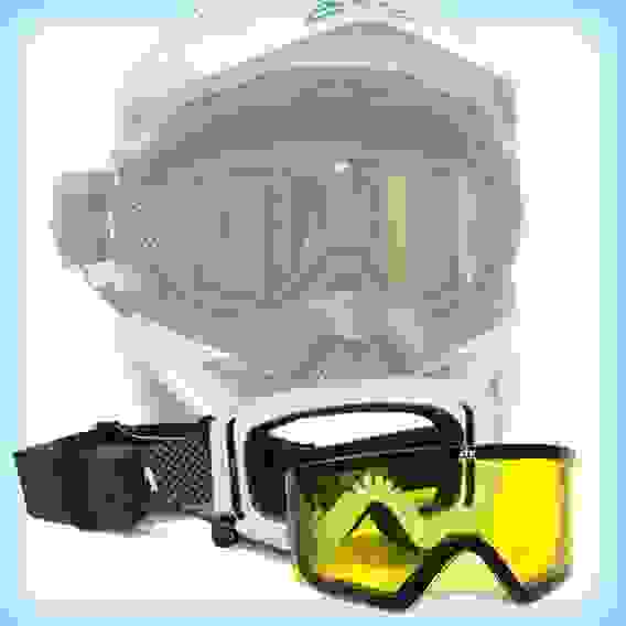 Мотоочки снегоходные с подогревом AiM (PRO) Accu Heated White Glossy