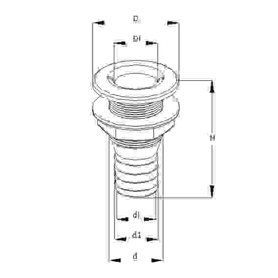 Патрубок водосброса SeaFlo,19 мм, SFDS1-0750-01