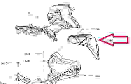 Сетка воздухозаборника,правая, для снегоходов Ski-Doo SKANDIC / EXPEDITION, 508000906