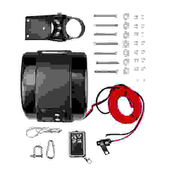 SK-FISHER45 Лебедка якорная Skipper Fisher 45, трос 30м, беспроводной пульт ДУ, чёрная