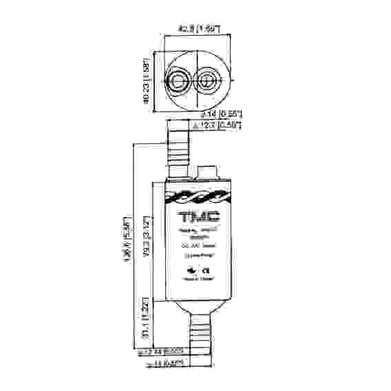 Насос водяной проточный TMC 280GPH (18 л/мин), 12V/3A, 0430107