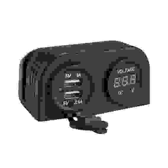 Панель USB зарядки с вольтметром Skipper, SK-DS6-2023/4010