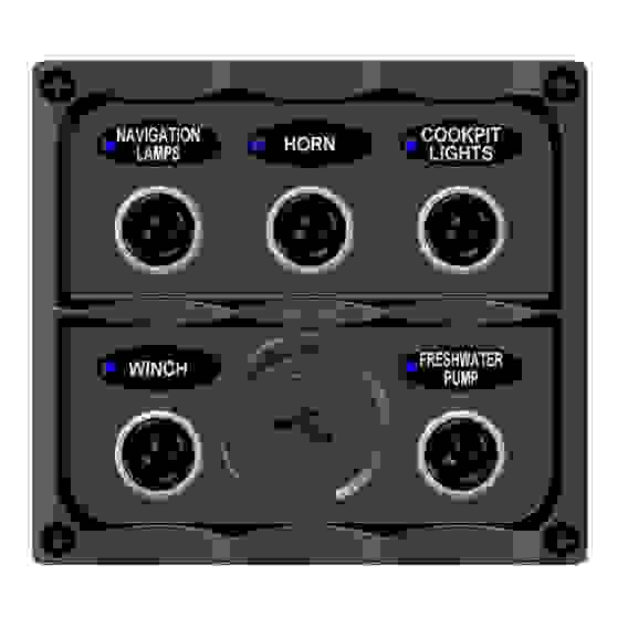 Панель бортового питания Skipper с тумблерами и USB розеткой, SK-TF5J/U