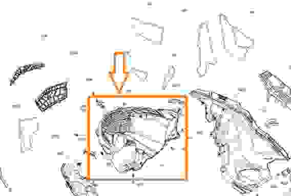 Панель передняя(поддон), оранжевая, для снегохода LYNX BRUTAL, 502008246