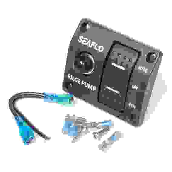 Панель с трехпозиционным переключателем для трюмных помп, SeaFlo, 12V/24V