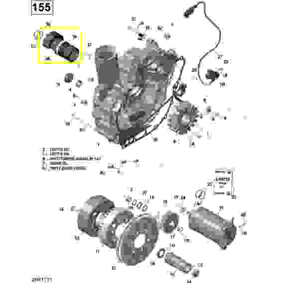 Подшипник вала водомета гидроцикла BRP с пыльником, оригинал, 420832648