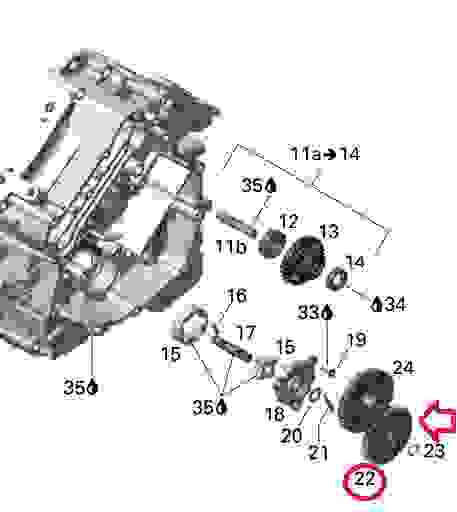 Шестерня масляного насоса (33 зуб.) техники BRP, 420434320