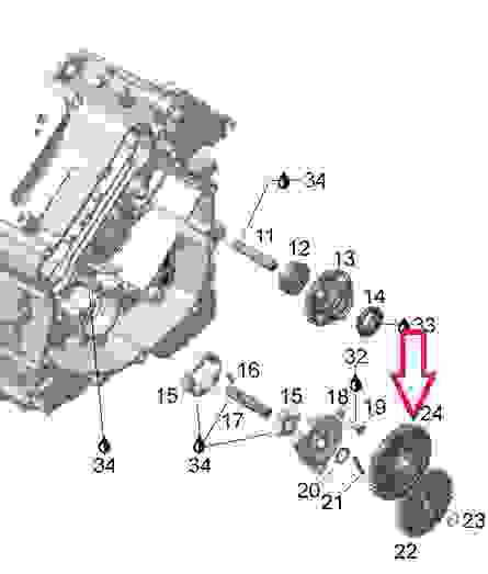 Шестерня масляного насоса (38 зуб.) техники BRP, 420434300