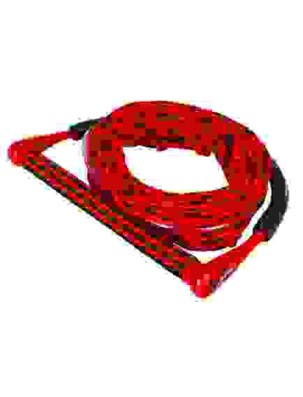 2214554 Фал с рукояткой для вейкбординга O'Brien ROPE WAKE COMBO 4 SECTION POLY-E RED
